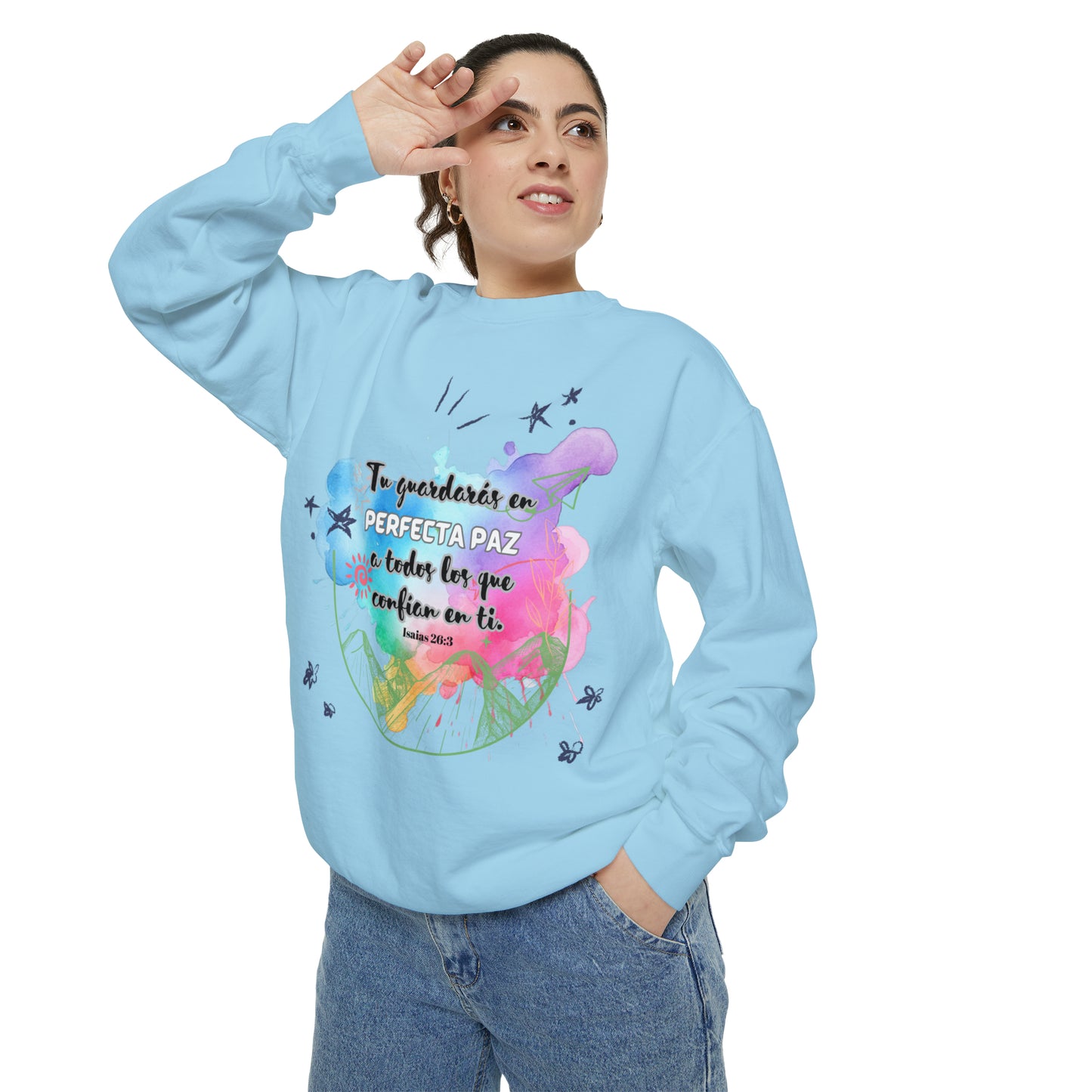 Tu Guardaras en Completa Paz - Garment-Dyed Sweatshirt