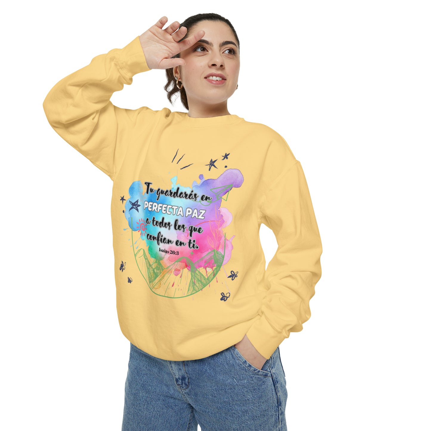 Tu Guardaras en Completa Paz - Garment-Dyed Sweatshirt